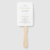 クラシック黒フォーマルと金ゴールドスクリプトの結婚式 プログラム ハンドファン (正面)