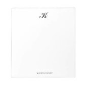 クラシック黒フォーマル白メモ帳 ノートパッド (正面)