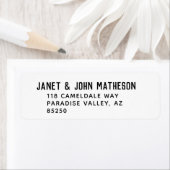 クラシック黒ブロック書差出人住所 ラベル (インサイチュ)