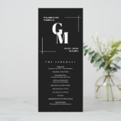 クラシック黒モダンシックQRコード結婚s プログラム (スタンド正面)