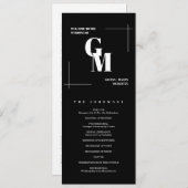 クラシック黒モダンシックQRコード結婚s プログラム (正面/裏面)