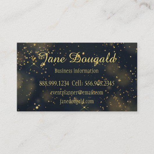 クラシック黒モダン金ゴールドスターカスタム個人 名刺 (正面)