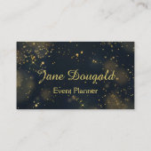 クラシック黒モダン金ゴールドスターカスタム個人 名刺 (裏面)