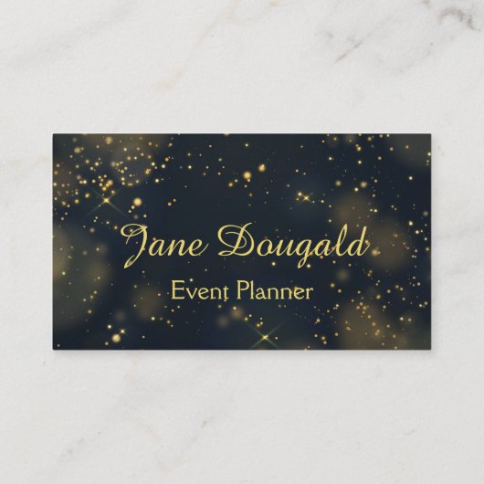 クラシック黒モダン金ゴールドスターカスタム個人 名刺 (裏面)