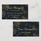 クラシック黒モダン金ゴールドスターカスタム個人 名刺 (正面/裏面)