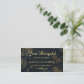 クラシック黒モダン金ゴールドスターカスタム個人 名刺 (スタンド正面)