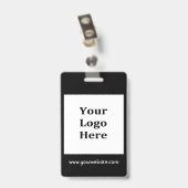 クラシック黒写真社員 バッジ (裏面 （クリップ付）)