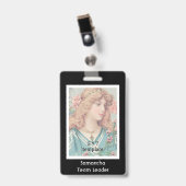 クラシック黒写真社員 バッジ (正面 （クリップ付）)