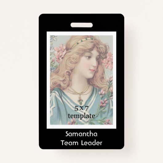 クラシック黒写真社員 バッジ (正面)