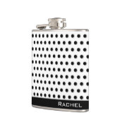 クラシック黒水玉模様模様 フラスク (左)