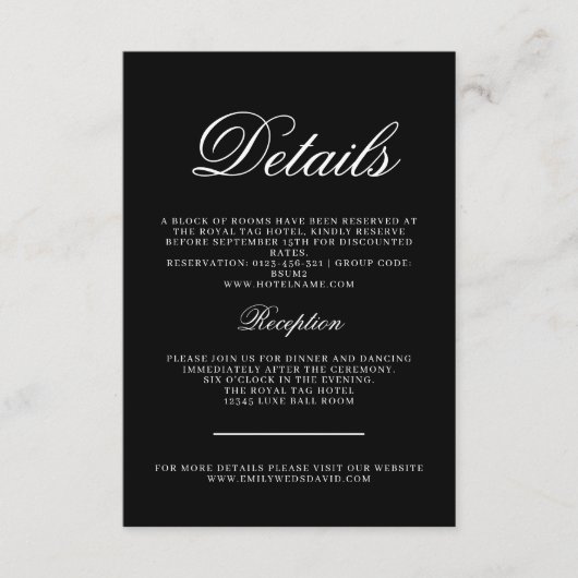 クラシック黒白のエレガンス書道 エンクロージャーカード (正面)