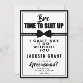 クラシック黒白タキシードのスーツを着たグロムスマン 招待状 (正面)