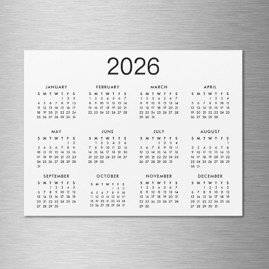 クラシック黒白2024年カレンダー磁石