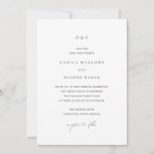 クラシック黒白QRコードエレガントな結婚式 招待状 (正面)