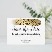 クラシック黒金ゴールドアニマルプリント保存日付 出欠カード (スタンド正面)