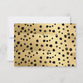 クラシック黒金ゴールドアニマルプリント保存日付 出欠カード (裏面)