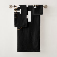 クラシック黒金ゴールドトレンディーモノグラム名