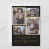 クラシック黒金ゴールド写真卒業 案内状 (裏面)