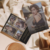 クラシック黒金ゴールド写真卒業 案内状