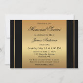 クラシック黒金ゴールド写真葬儀追悼法会 招待状 (正面)