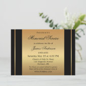クラシック黒金ゴールド写真葬儀追悼法会 招待状 (スタンド正面)