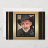 クラシック黒金ゴールド写真葬儀追悼法会 招待状 (裏面)