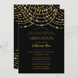 クラシック黒金ゴールド卒業式+披露宴 招待状