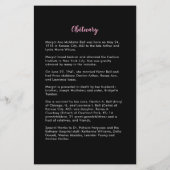 クラシック黒・ピンクのメモリアルカード | 5.5 x 8.5インチ (裏面)