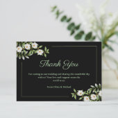 クラシック黒(白カメリア付結婚) サンキューカード (スタンド正面)