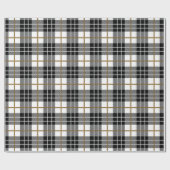 クラシック黒、白、金ゴールド ラッピングペーパー (フラット)