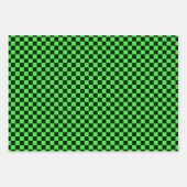 クラシック黒、緑の格子縞 ラッピングペーパーシート (正面3)