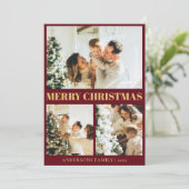クラシック1フォトタイポグラフィメリークリスマス シーズンカード (スタンド正面)