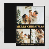 クラシック1フォトタイポグラフィメリークリスマス シーズンカード (正面/裏面)