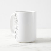 クラシック15 ozフローラアウトラインMug コーヒーマグカップ (正面左)