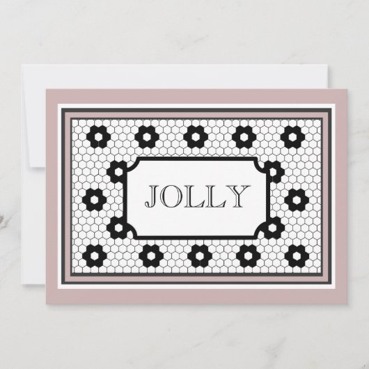 クラシック16進タイルデザインすてきホリデーカード シーズンカード (正面)