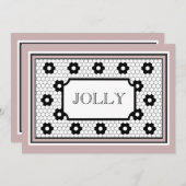 クラシック16進タイルデザインすてきホリデーカード シーズンカード (正面/裏面)