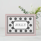 クラシック16進タイルデザインすてきホリデーカード シーズンカード (スタンド正面)