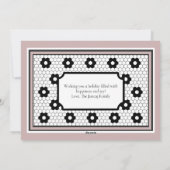 クラシック16進タイルデザインすてきホリデーカード シーズンカード (裏面)