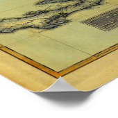 クラシック1823年ヒスパニオーラ・ハイチの古物地図 ポスター (角)