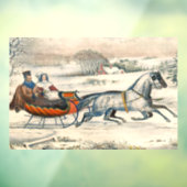 クラシック1853年 クリスマスの雪の道 カーアー&アイヴス 冬の風景 ウィンドウサイン (シート3)