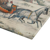 クラシック1853年 雪の中の馬車 Currier Ives ロード ウィンター カッティングボード (角)