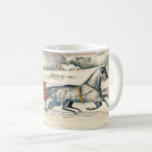 クラシック1853年 雪の中の馬車 Currier Ives ロード ウィンター コーヒーマグカップ (正面右)