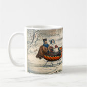 クラシック1853年 雪の中の馬車 Currier Ives ロード ウィンター コーヒーマグカップ (左)