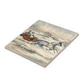 クラシック1853年 雪の中の馬車 Currier Ives ロード ウィンター タイル (側面)