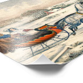 クラシック1853年 雪の中の馬車 Currier Ives ロード ウィンター フォトプリント (角)