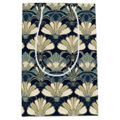 クラシック1920年代のインスパイアアールデコファンのモチーフ ミディアムペーパーバッグ (正面)