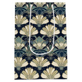 クラシック1920年代のインスパイアアールデコファンのモチーフ ミディアムペーパーバッグ (裏面)