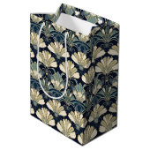 クラシック1920年代のインスパイアアールデコファンのモチーフ ミディアムペーパーバッグ (裏面アングル)