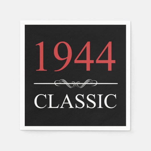 クラシック1944 80番目の誕生日 スタンダードカクテルナプキン (正面)