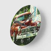 クラシック1947年の車のコレクターの柱時計 ラウンド壁時計 (傾斜)